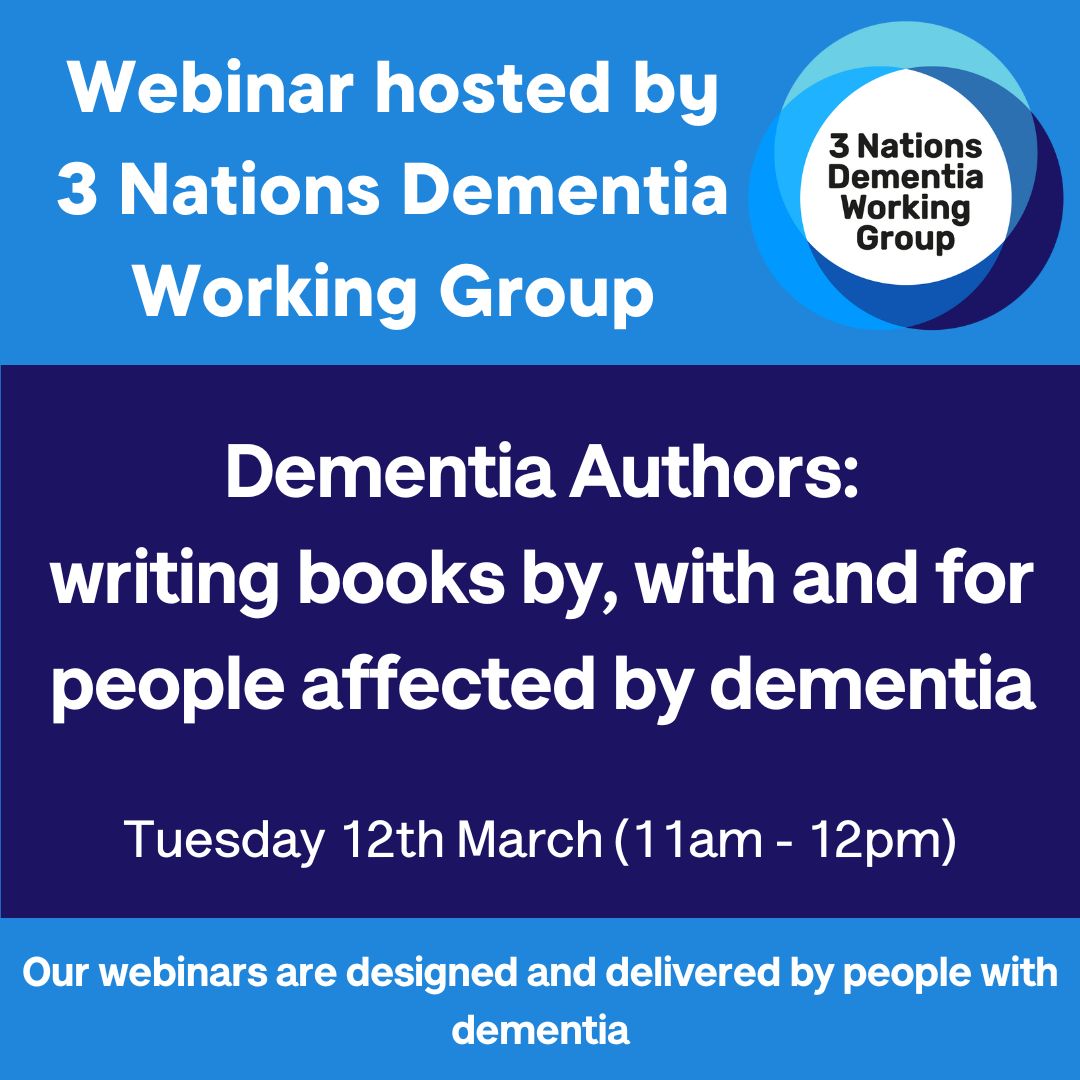 Dementia Authors - writing books by, with & for people affected by dementia This webinar will recognize the significant contributions of people with dementia who have successfully transitioned into becoming dementia authors Register here: tinyurl.com/bdhwfzdc @nigel8812922