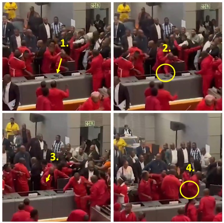 Expropriation Without Compensation: An EFF demonstration.
1. Fighter spots phone
2. Fighter reaches for phone
3. Fighter checks out phone
4. Fighter pockets phone
Note: No compensation offered. Viva! ✊🏽