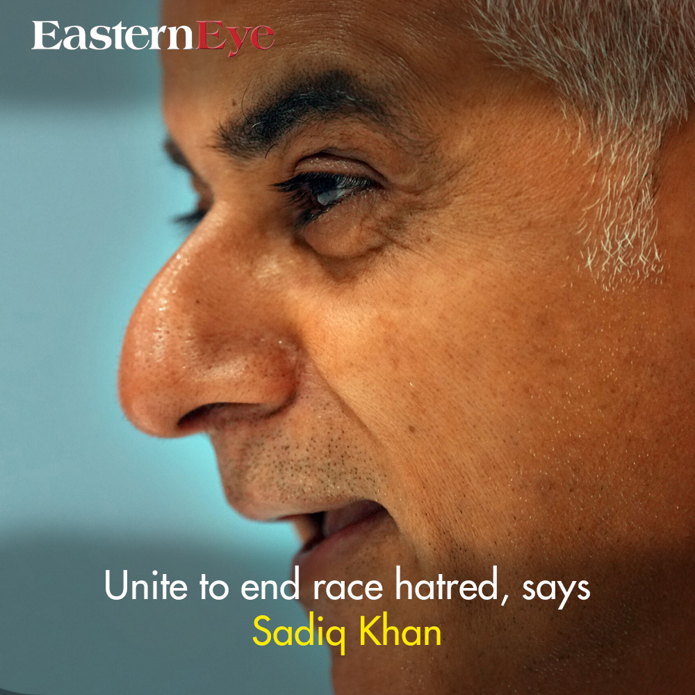 Unite to end race hatred, says Sadiq Khan Read more-easterneye.biz/sadiq-khan-lee… @SadiqKhan @MayorofLondon @RishiSunak  @NannetteYoussef @SayeedaWarsi @Afzal4Gorton #UniteAgainstHate #SadiqKhan #EndRaceHatred #UnityAgainstRacism #NoToHate