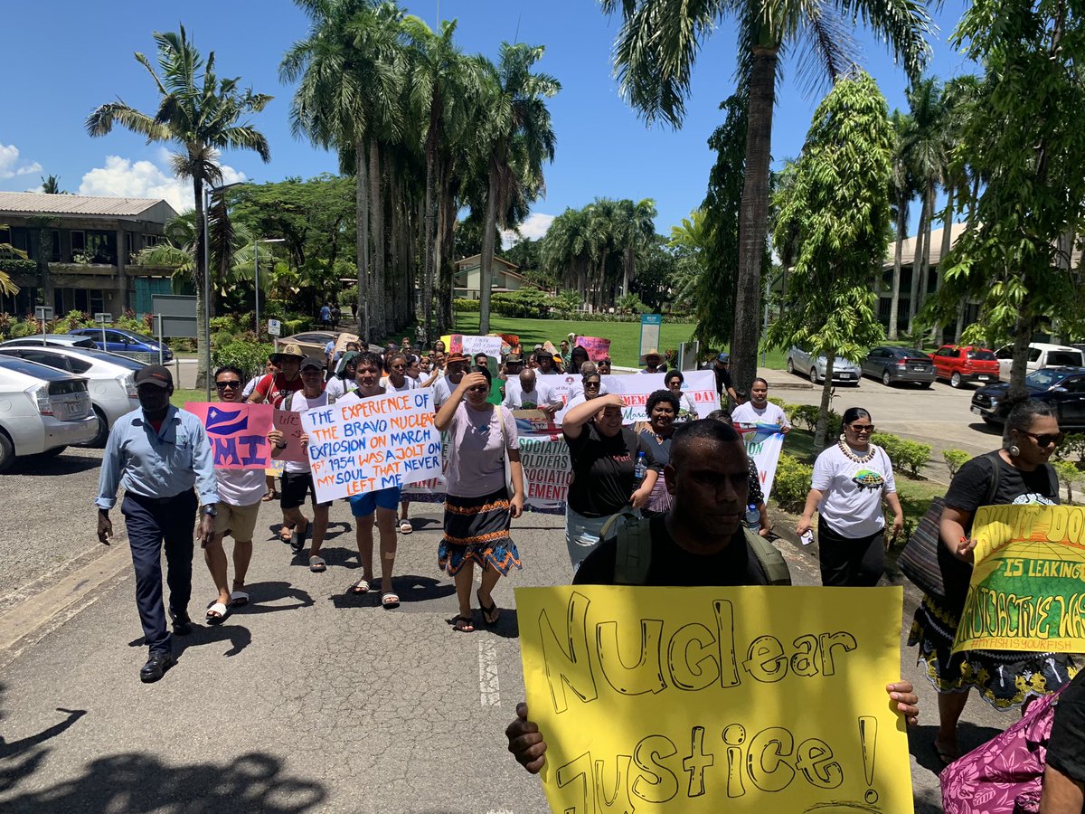 “The Nuclear testing legacy remains a priority of our Leaders, and the region continues to turn to you, the Marshall Islands, for your stewardship on this critical issue” – PIF Secretary General, Henry Puna at the Nuclear Victims Remembrance March in #Majuro, #RMI today.