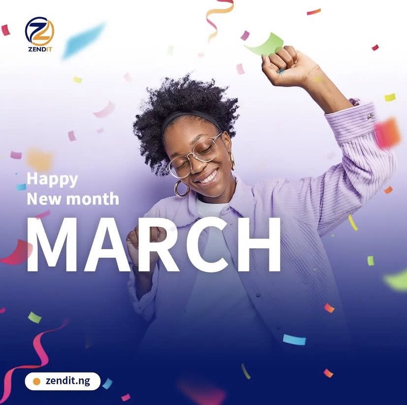 New month, new goals, new opportunities. May you achieve all that you desire in the coming days.

Happy new month

#march2024 #newgoals2024 #Zendit #ZenditIsHere #StressFreeDelivery #24HoursDelivery #DeliverAndEarn