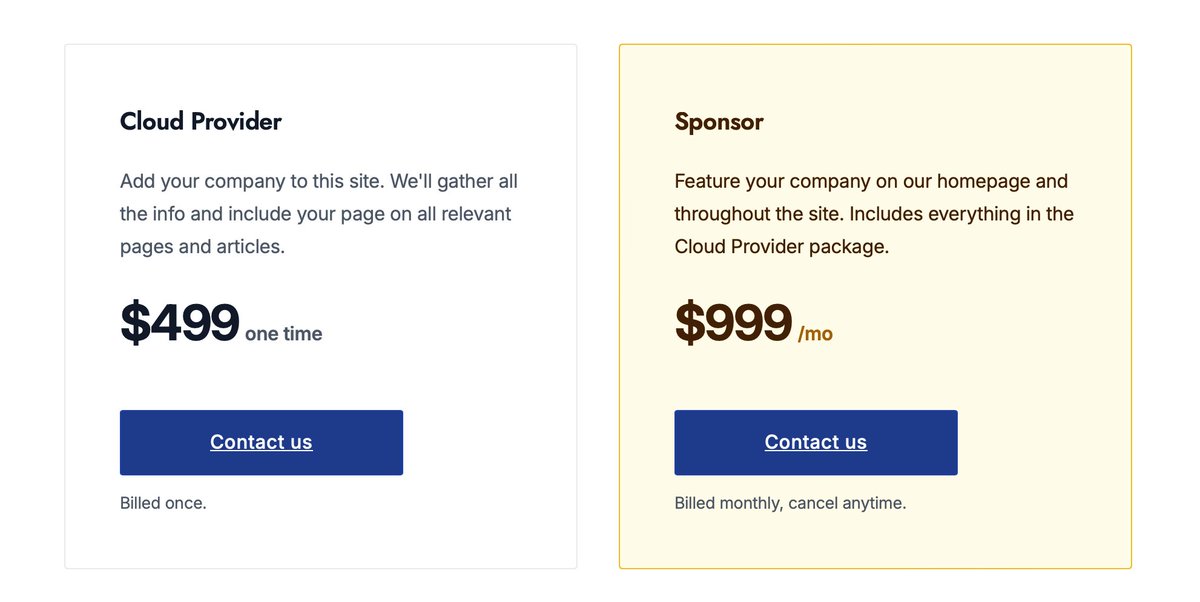 First sponsorship sold for $499, price now went up to $999/mo. Also removed free listings. It takes several hours to gather all the data and add it to the site, so it wasn't sustainable for me to offer this.