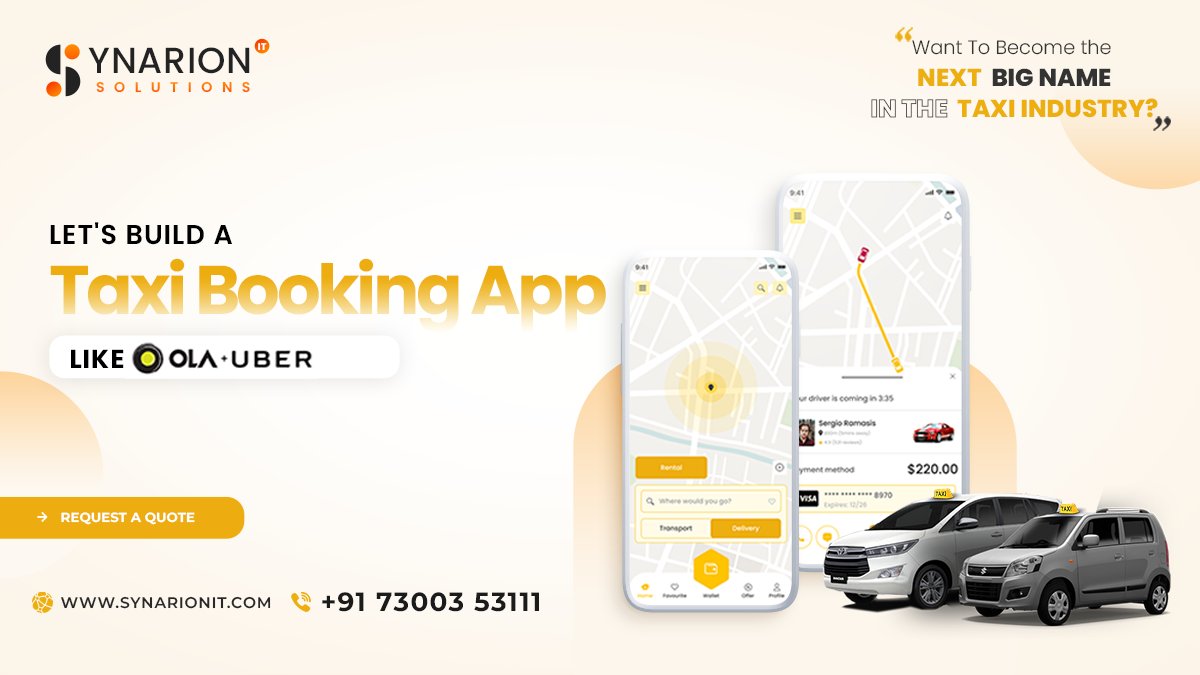 Ready to Dominate the Taxi Industry? 

Partner with SYNARION IT SOLUTIONS! 🌟 From cutting-edge app development to strategic marketing, we've got you covered every step of the way.

#TaxiBookingApp #TaxiBookingAppDevelopment #AppLikeOla #AppLikeUber