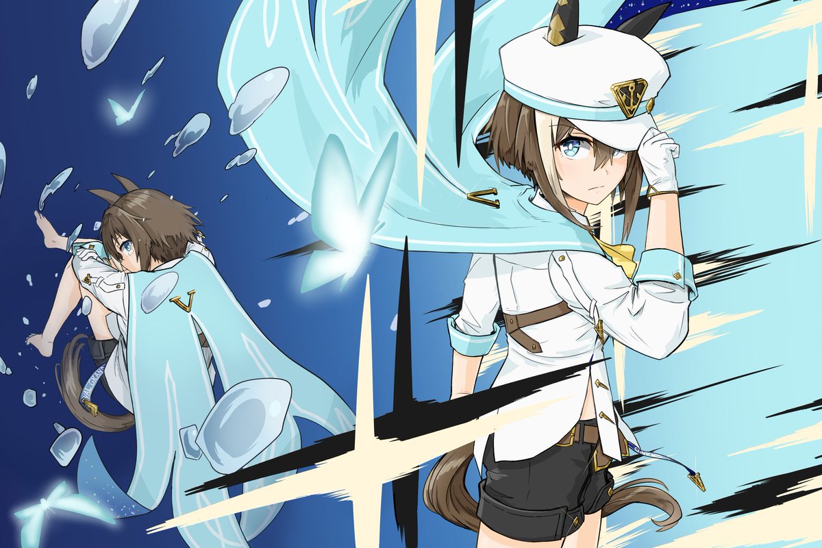 シュヴァルグラン(ウマ娘) 「シュヴァルグラン弱気なシュヴァルちゃん強気なシュヴァルちゃんどっちも好き 」|ベニコンゴウ#Feb13@ガチムチ亭イラスト担当のイラスト
