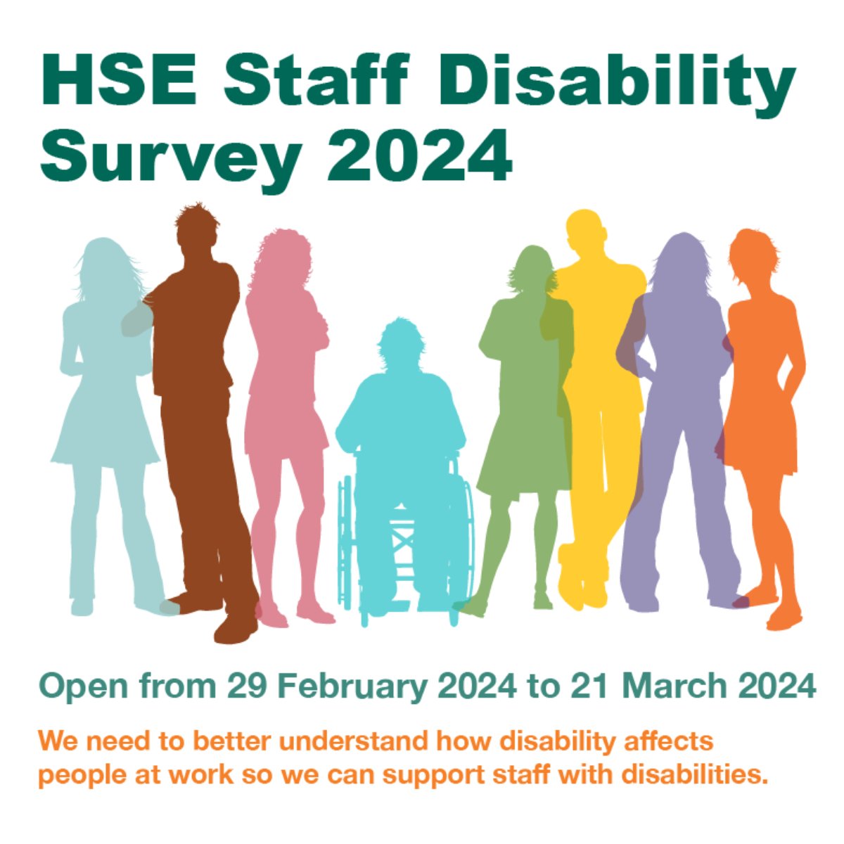 The HSE Staff Disability Survey is open to all HSE staff from today until Thursday 21 March. Please take the time to help us better understand the barriers and difficulties experienced by staff with disabilities in the workplace. Take the survey: bit.ly/3SZb2Ge