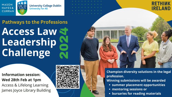 #PathwaystotheProfessions 2024 (@UCDforALL @UCDLawSchool @MHCLawyers) D/L 5pm Fri 29 Mar 2024 twitter.com/UCDforALL/stat…