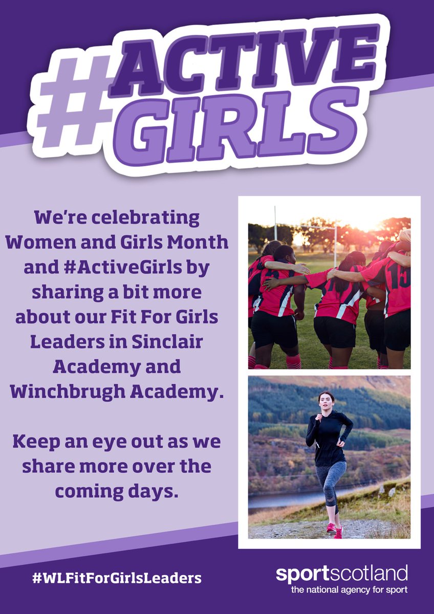 To Celebrate #WomenandGirls month we are sharing the amazing Fit For Girls Leaders we have at @wlsinclair_ac and @wlwinchburgh_ac 🤩

Keep an eye out as we share over the coming weeks 👀

@sportscotland @ActiveWL