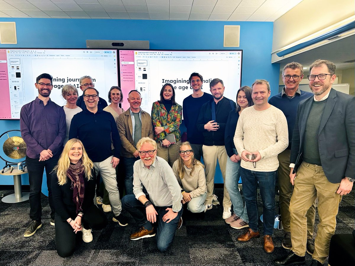 patrickswnsn's tweet image. How can we reimagine journalism for the AI age?

That is the big question @kavehwaddell and I are working on at @JSKstanford. Today, we did our first AI workshop with this great group of Norwegian journalists, who are visiting Silicon Valley to learn more.

It was so much fun.