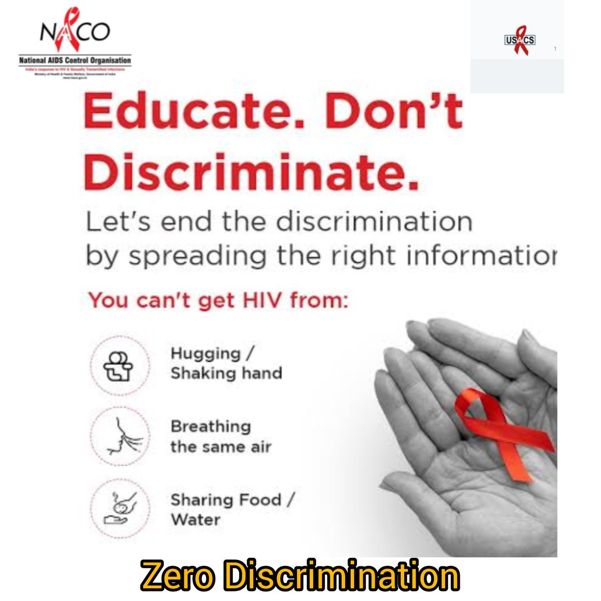 Discrimination Against HIV/AIDS infected Person is a Punishable offence. If you see this happening, you can call 1097.All your information will be kept Confidential.