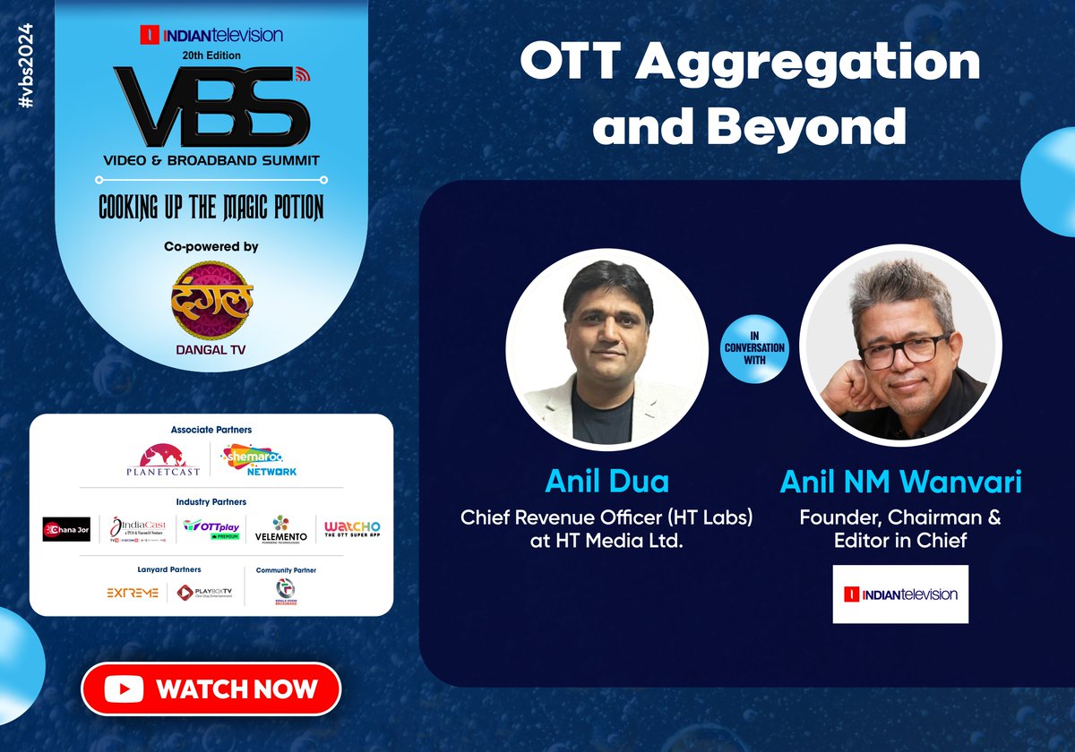 Missed the session? Watch Now on YouTube: OTT Aggregation & Beyond by Anil Dua, Chief Revenue Officer (HT Labs) at @ht_media_group at #VBS2024

@anilwanvari - Indian Television Dot Com

Watch Now: youtube.com/watch?v=6oLR_b…

For More Info: videoandbroadbandsummit.com