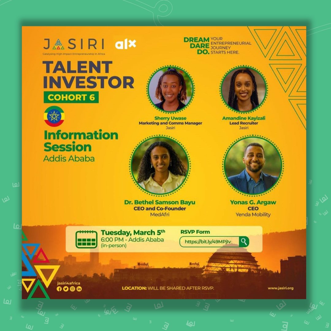 If you missed our first in-person information session in Ethiopia, we have another opportunity for you to meet our programs team and hear directly from Jasiri Community Fellows who have completed the program. Register via bit.ly/49MPjIv See you there.