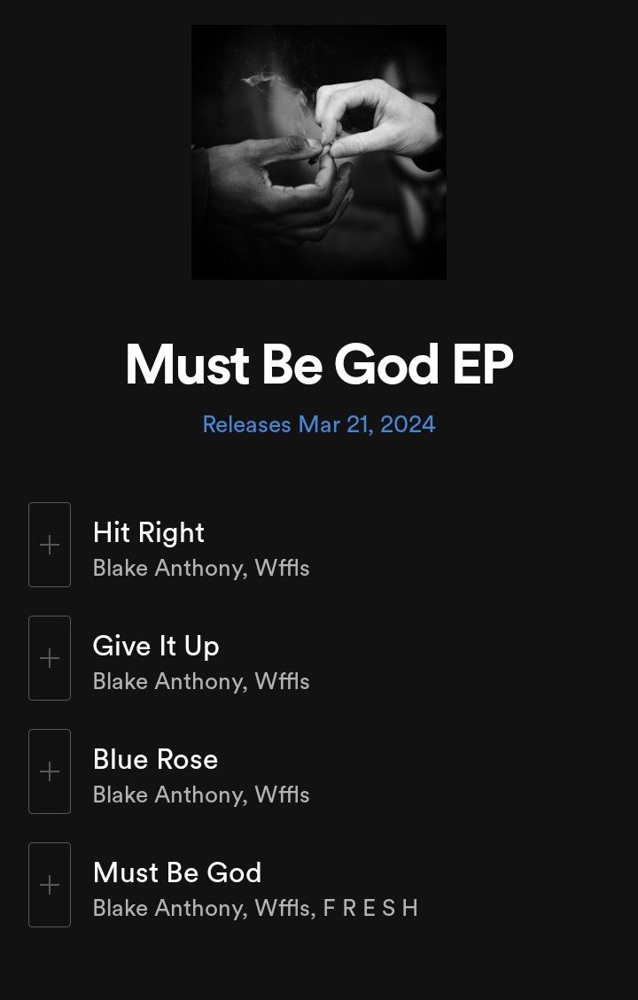 MUST BE GOD EP streaming everywhere March 21st