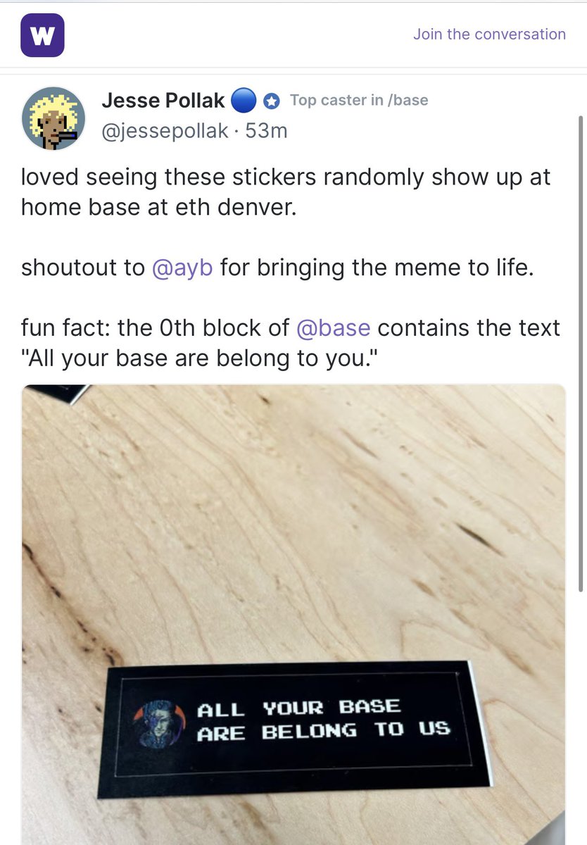 For great justice. 👏 <a href="/jessepollak/">jesse.base.eth</a> <a href="/base/">Base</a> 

warpcast.com/jessepollak/0x…