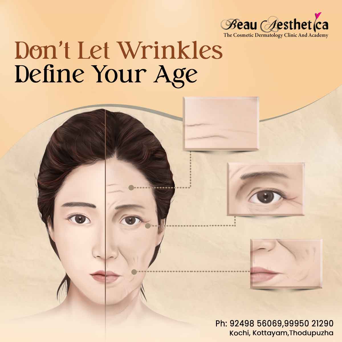 Our advanced wrinkle treatment offers non-invasive solutions to help you reclaim your natural glow. Whether it's fine lines or deep wrinkles, our expert team is here to tailor a solution just for you. For appointment: 92498 56069 / 99950 21290 #WrinkleTreatment #wrinklefree