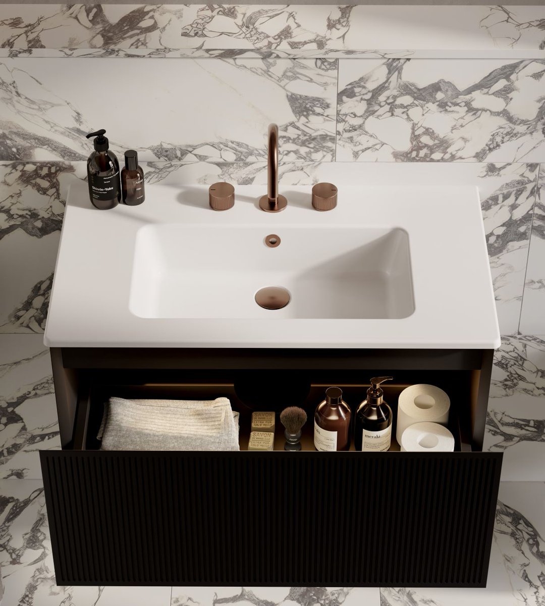 Monument just expanded. ICONIC ARCHITECTURE INSPIRED FURNITURE🏛️ With a torrent of requests for more options, the inaugural wave of expansion is here. #newproducts #saneux #bathroomforlife #design #bathroomdesign
