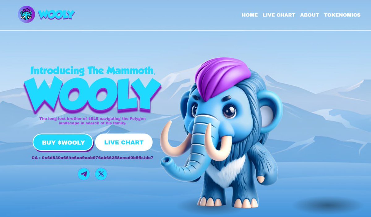 Our new website is live! 
mammothtoken.xyz 

Whispers of sneak peeks and leaked information regarding our future developments as the mammoth of <a href="/0xPolygon/">Polygon ※</a>. Make sure to roam into the telegram cave!

$WOOLY