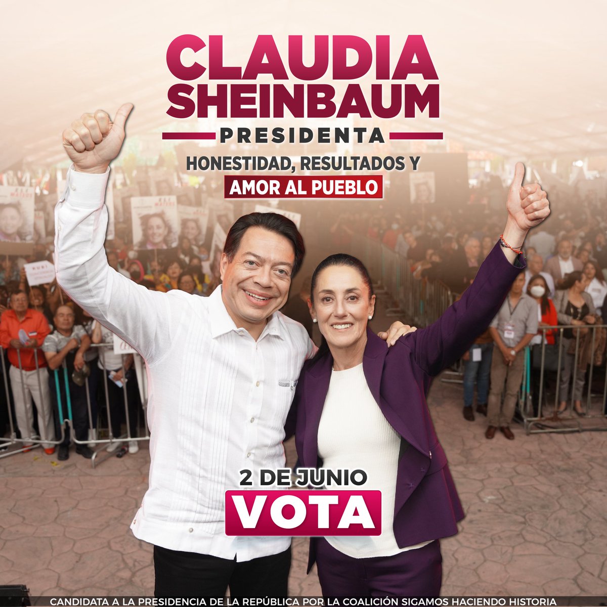 Es un gran honor poder formar parte de esta historia. ¡Vamos a ganar en este 2024 por el bien del pueblo con la primera Presidenta en la historia de nuestro país, la Dra. <a href="/Claudiashein/">Claudia Sheinbaum Pardo</a>. #ClaudiaPresidenta