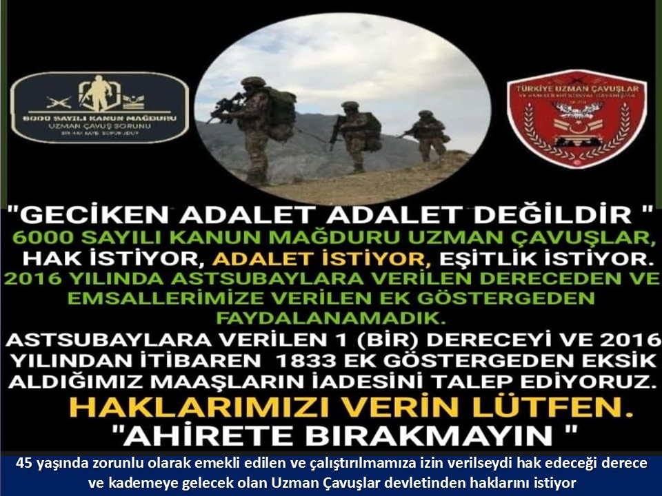 #OnlarBizimEvlatlarımız
#VatanUzmanÇavuştur
#UzmanÇavuşlarDerki
#UzmanÇavuş
#BirDereceHak
<a href="/RTErdogan/">Recep Tayyip Erdoğan</a>
<a href="/tcsavunma/">T.C. Millî Savunma Bakanlığı</a>
<a href="/hulusiakarmedya/">Hulusi AKAR</a>
<a href="/Akparti/">AK Parti</a>
<a href="/nacibostanci/">M. Naci Bostancı</a>
<a href="/akbasogluemin/">Av. M.Emin AKBAŞOĞLU 🇹🇷</a>
<a href="/AliYerlikaya/">Ali Yerlikaya</a>
<a href="/UlviYonter/">Dr.İzzet Ulvi YÖNTER</a>
<a href="/dbdevletbahceli/">Devlet Bahçeli</a>
<a href="/mustafaelitas/">Mustafa Elitaş</a>
<a href="/UlviYonter/">Dr.İzzet Ulvi YÖNTER</a>
<a href="/erkanakcay45/">Erkan Akçay</a>
<a href="/dijital/">Dijital</a>
<a href="/alitilkici38/">Ali Tilkici 🇹🇷</a>