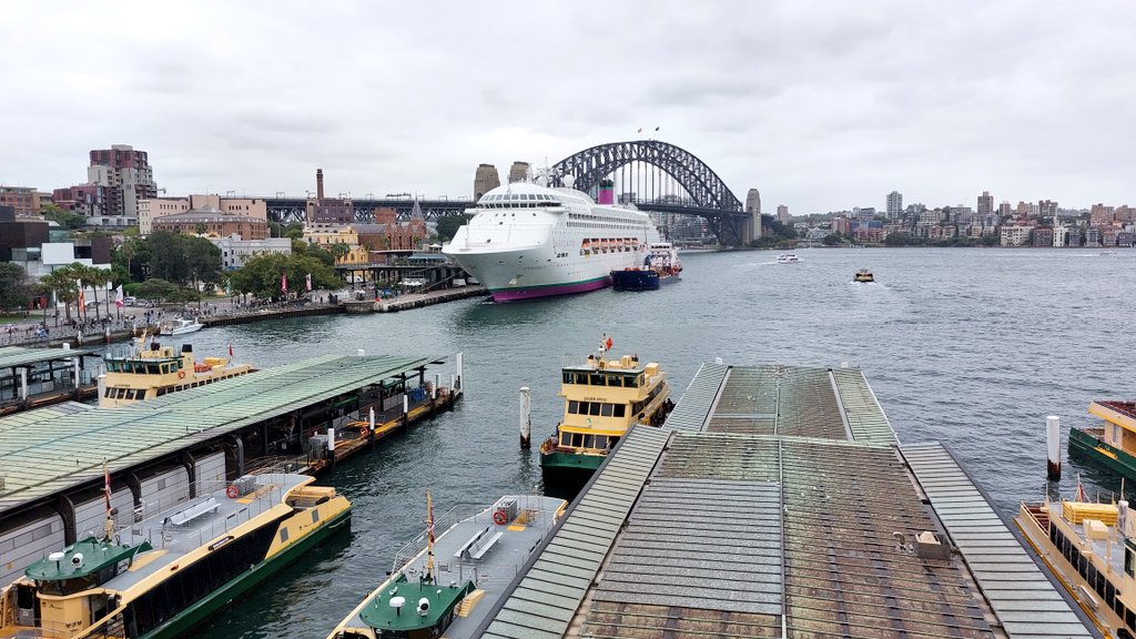 Cruise liner #Ambience #IMO8521232 alongside the Overseas Passenger Terminal on #SydneyCove 20240224 #Sydney #NewSouthWales #Australia #TravelOz #Travel #shipspotting