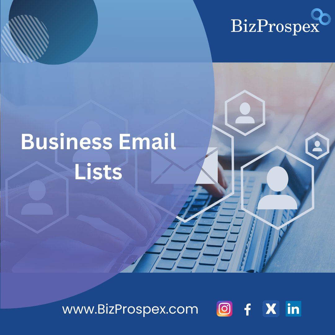 B2B networking made easier! Get access to instantly downloadable, verified business email lists and reach out to businesses that matter to your enterprise!

Visit: bizprospex.com/product/busine…

#B2B #Emailmarketing #emaillist #bizprospex #listbuilding #b2bemaillist #businessemaillist