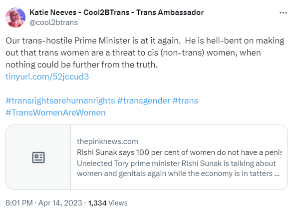 ripx4nutmeg's tweet photo. A cross-dressing male BBC podcaster who calls women 'cis (non-trans) women' and advocates for men to be in women's spaces, has been named as a UK delegate to the UN to promote the empowerment of women https://t.co/lsZR4UrItQ