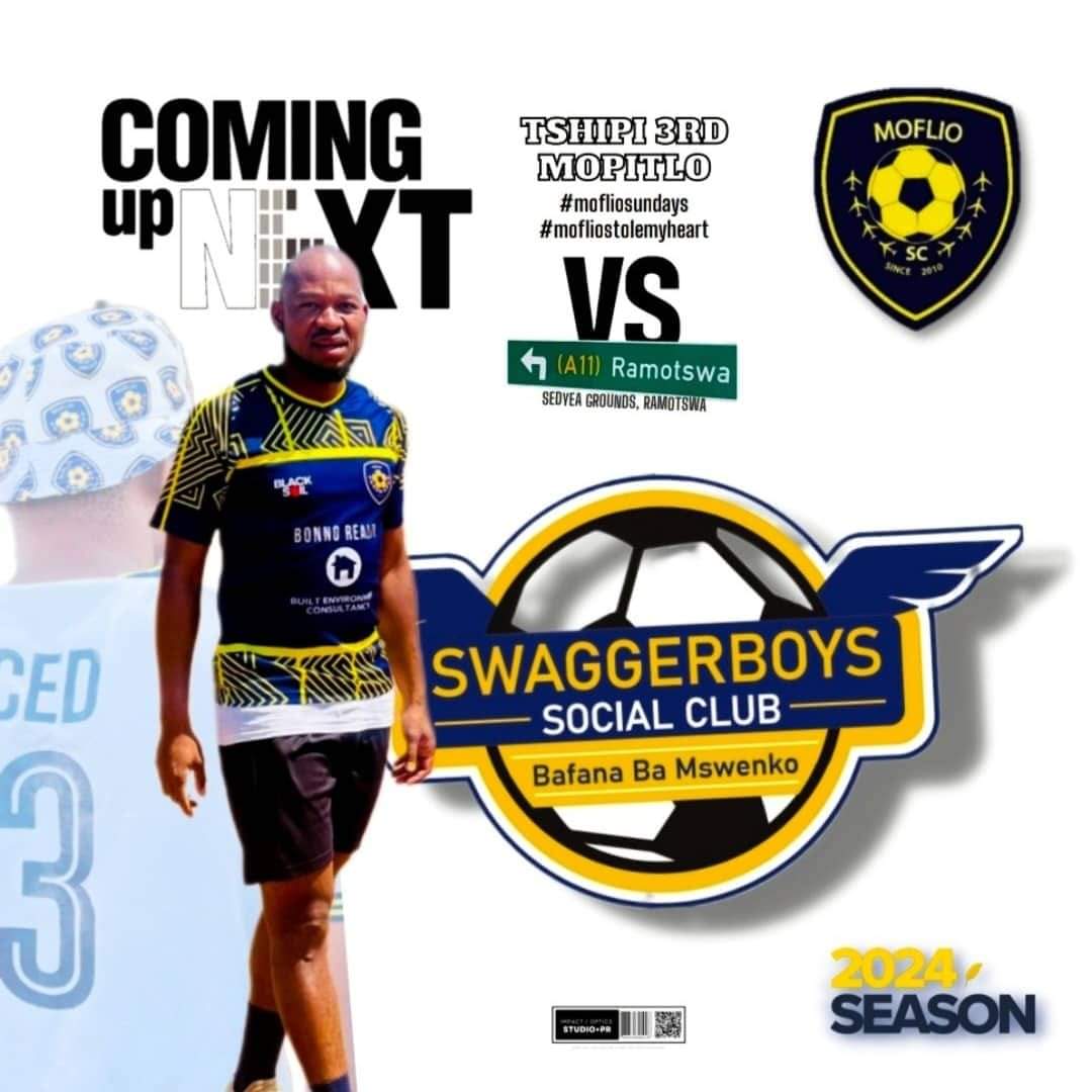 🚨🚨Mswenko Nation Invincible Season Ambition it's home this weekend 🚨🚨

  Swaggerboys SC vs <a href="/MoflioSC/">Moflio SC</a>

🗓️03 March 2024 ⛅ 🌼

📍 Estadio De Swagg, Ramotswa 🏟️

⏰ 09:00HRS Kickoff ☀️ 🫡

Don't forget a bottle of water 🍶💧and sunscreen🧴

#forevermswenkoforevericonic