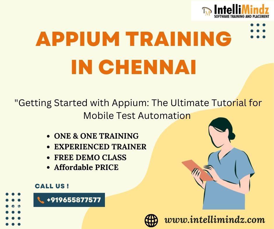 intellimindz_in's tweet image. &quot;Unlock the power of mobile test automation with our comprehensive AppiumTraining! Join us today and become a certified Appium expert!
🪩bit.ly/3tuj1lS
#AppiumTraining
#MobileTesting
#AutomationLearning
#SoftwareTesting
#MobileAppDevelopment
#QATraining
#TestAutomation