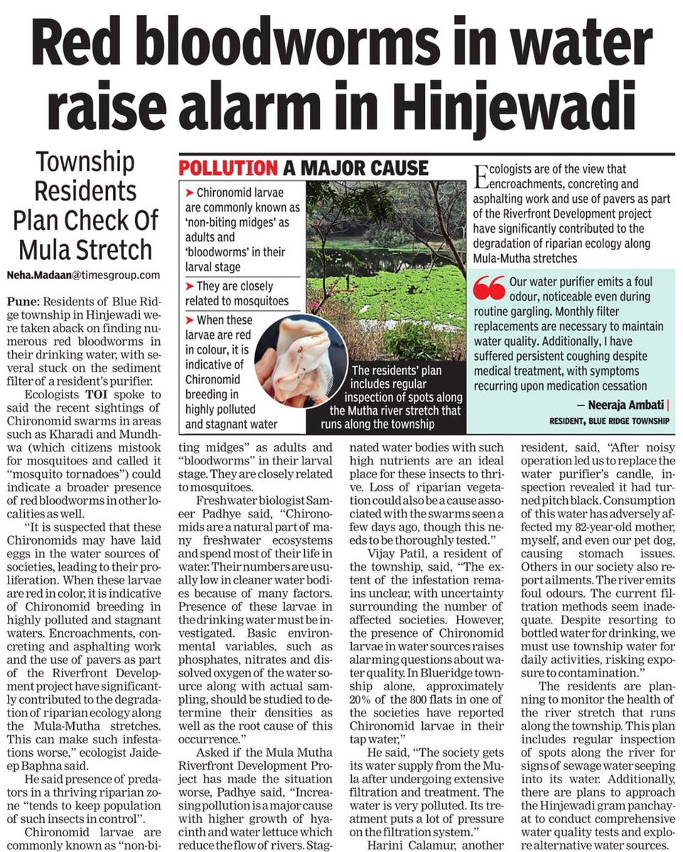 <a href="/OfficialPMRDA/">PMRDA</a> <a href="/mpcb_official/">Maharashtra Pollution Control Board</a> <a href="/ThePuneMirror/">Pune Mirror</a> <a href="/TOIPune/">TOI Pune</a> <a href="/CPCB_OFFICIAL/">Central Pollution Control Board</a> <a href="/CMOMaharashtra/">CMO Maharashtra</a> <a href="/mieknathshinde/">Eknath Shinde - एकनाथ शिंदे</a> <a href="/Pune/">Pune</a> <a href="/midc_india/">MIDC India</a> <a href="/DoWRRDGR_MoJS/">Ministry of Jal Shakti, DoWR, RD&GR, GoI</a> <a href="/PuneCityLife/">Pune City Life</a> <a href="/Dev_Fadnavis/">Devendra Fadnavis</a> <a href="/SwachhBharatGov/">Swachh Bharat Urban</a> <a href="/SaudaGhar/">SaudaGhar</a> <a href="/aajtak/">AajTak</a> <a href="/mygovindia/">MyGovIndia</a> With sewage dumping, the risk of waterborne diseases looms large. Blue Ridgians are not only fighting for clean water but also for their health and well-being. #BlueRidgeThirst #HinjawadiSOS <a href="/DoWRRDGR_MoJS/">Ministry of Jal Shakti, DoWR, RD&GR, GoI</a> <a href="/Dev_Fadnavis/">Devendra Fadnavis</a> <a href="/CMOMaharashtra/">CMO Maharashtra</a> <a href="/mieknathshinde/">Eknath Shinde - एकनाथ शिंदे</a> <a href="/mygovindia/">MyGovIndia</a> <a href="/Dev_Fadnavis/">Devendra Fadnavis</a>