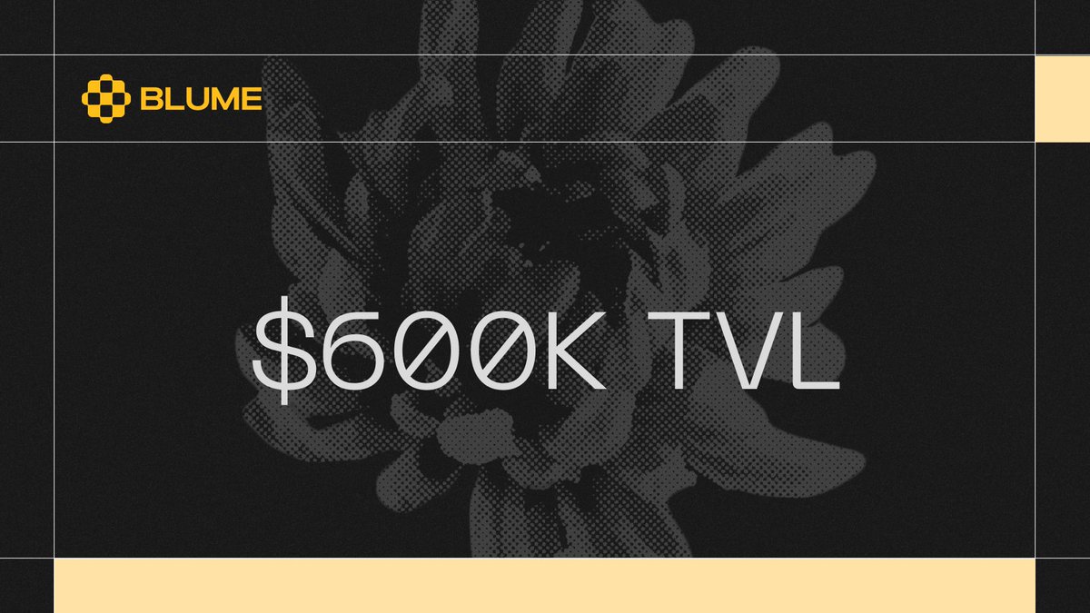 Just hours after launch, Blume has already reached over $600K in TVL!