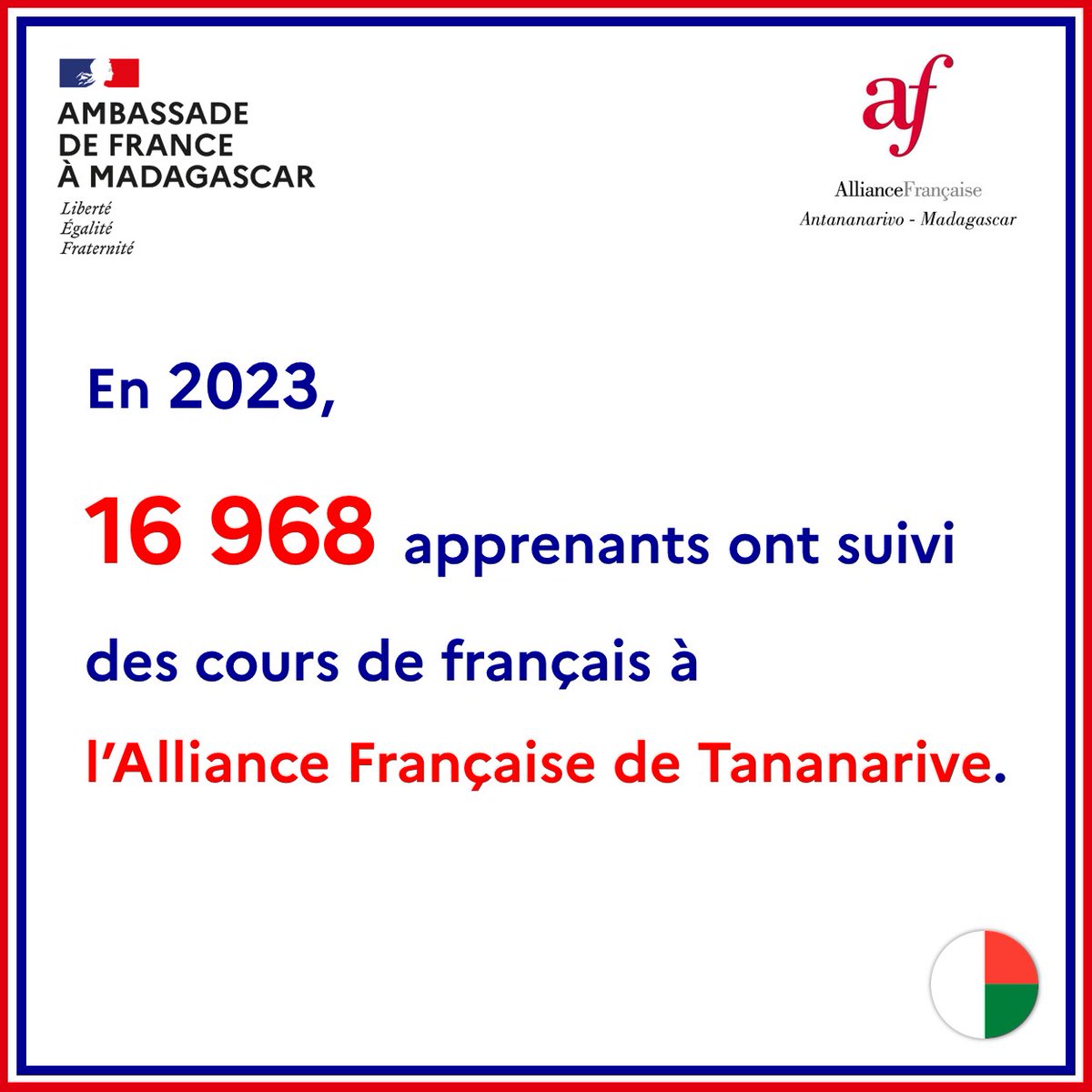 #FranceMadagascar en chiffres !

Chaque vendredi, retrouvez un chiffre clé de la #coopération franco-malgache. 🇫🇷🤝🇲🇬
