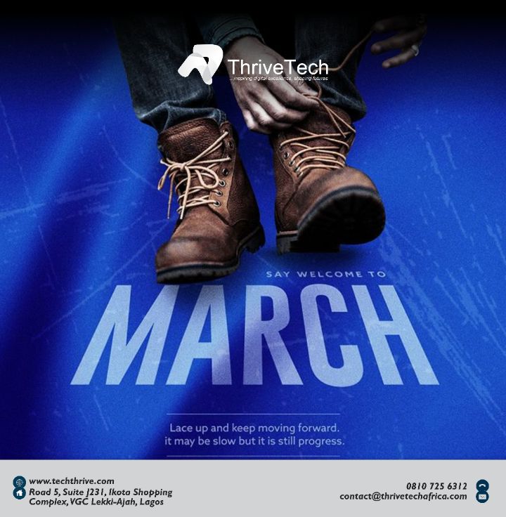 VeriaTech's tweet image. March into innovation with ThriveTech Africa! 🚀 Embrace the new month with fresh ideas, bold initiatives, and unstoppable determination. 

Let&apos;s make this month a testament to African excellence in technology! #ThriveTech #Innovation #MarchForward #portable #NINandBVN