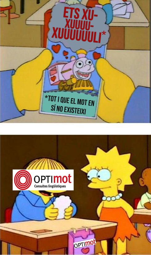 PapaRoachAddict's tweet photo. I aquí va la meva última i definitiva mostra d’amor per @optimotcat ETS XU-XU-XUUUUUUULI 💕💕💕💕 #optiamor @iec @llenguacatalana @termcat https://t.co/XGL77JJc7E