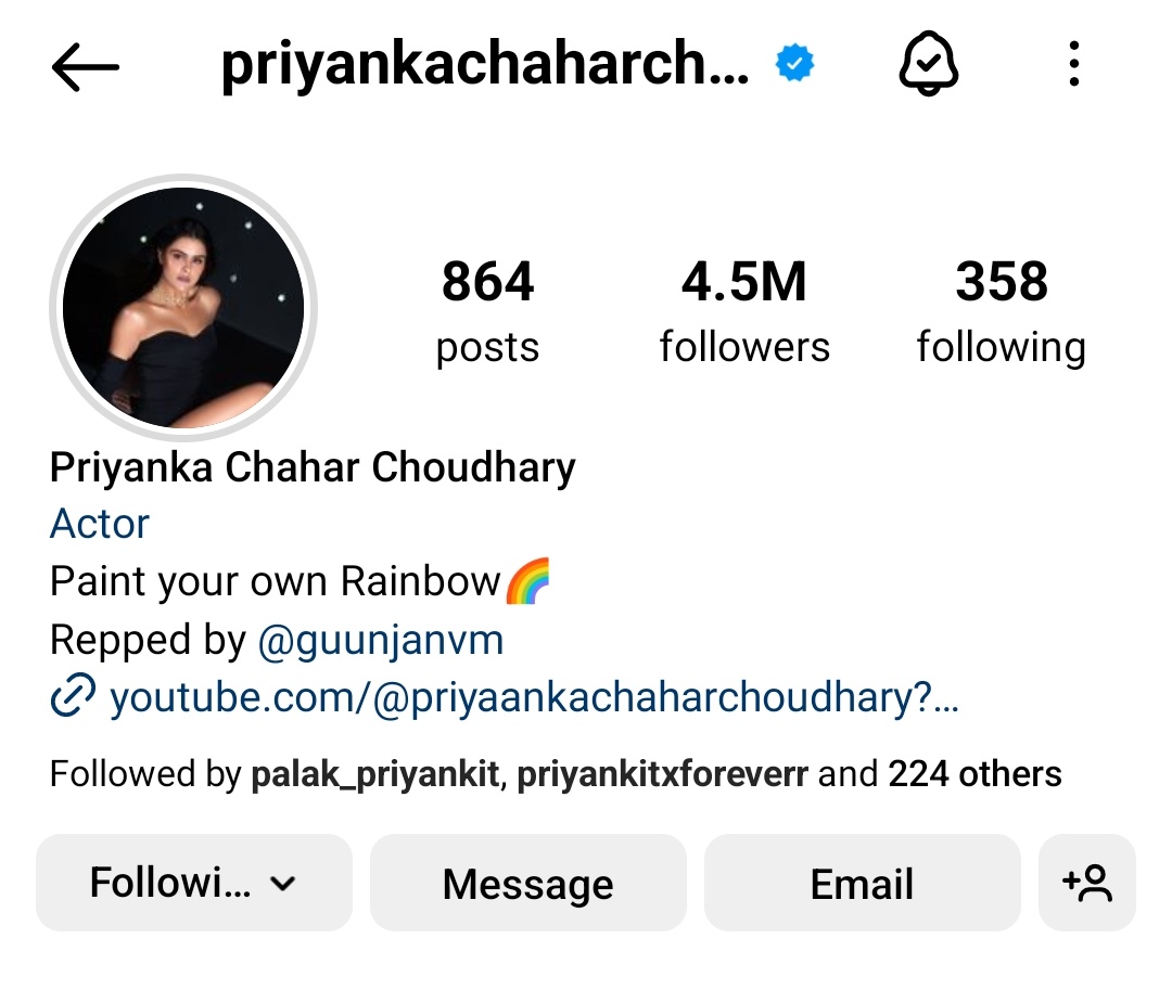 Congratulations Pari for 4.5M instafamily♥🕨🕨
Keep shining✨🕨
#PriyankaChaharChoudhary
