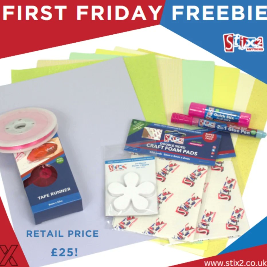 stix_2's tweet photo. FIRST FRIDAY FREEBIE COMPETITION IS NOW OPEN!
Fancy #winning this Stix2 Craft Bundle with a retail price of £25?!!
How to enter: 
Simply like and retweet our post for a chance to win. 
Winner will be announced on Tuesday 4th March.
#craftcompetition #craftgiveaway #stix2anything https://t.co/LRWvtjUAui