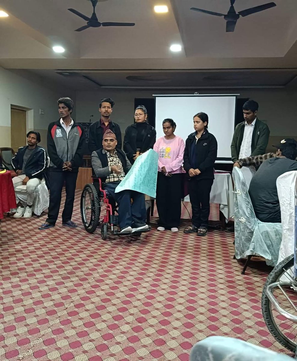 UmeshBalal's tweet photo. Our fight for Climate Justice includes accessibility for all. Lets create a world where everyone can move freely and safely.
#WorldwheelchairDay
#ClimateJusticeForAll 
Photo: Biratnagar climate justice workshop
@ngamindra1 
@Mary_C_Keogh @IDA_CRPD_Forum https://t.co/E7boPHn0Cj