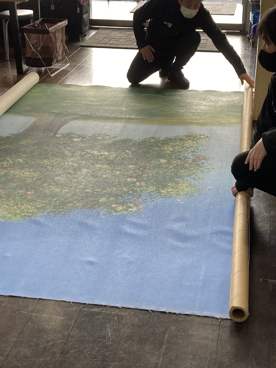 巨大バックドロップ 銀一リースアップ 背景布