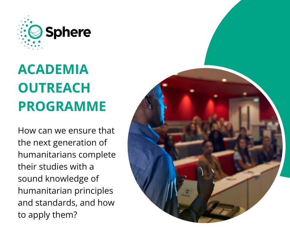 Do you teach students about Sphere in a university or other academic setting? Are you a curriculum designer for #Humanitarian or related study programmes? If so, please complete our survey: surveymonkey.com/r/Uni-Sphere And/or join our focus group on 19 Mar: spherestandards.org/event/uni-sphe…