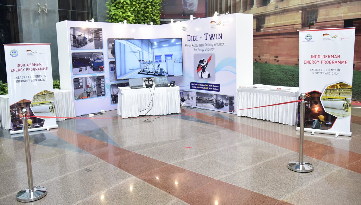 IGEFSO's tweet photo. Hon’ble Minister of #Power, Mr. @RajKSinghIndia successfully launched the Digi-Twin initiative of @giz_india on the @beeindiadigital #22ndFoundationDay. VR-based training simulators for #energy #efficiency to train over 3,000 #MSME workforce &amp; scalable to more than 20,000. https://t.co/IcdM9MbgPY