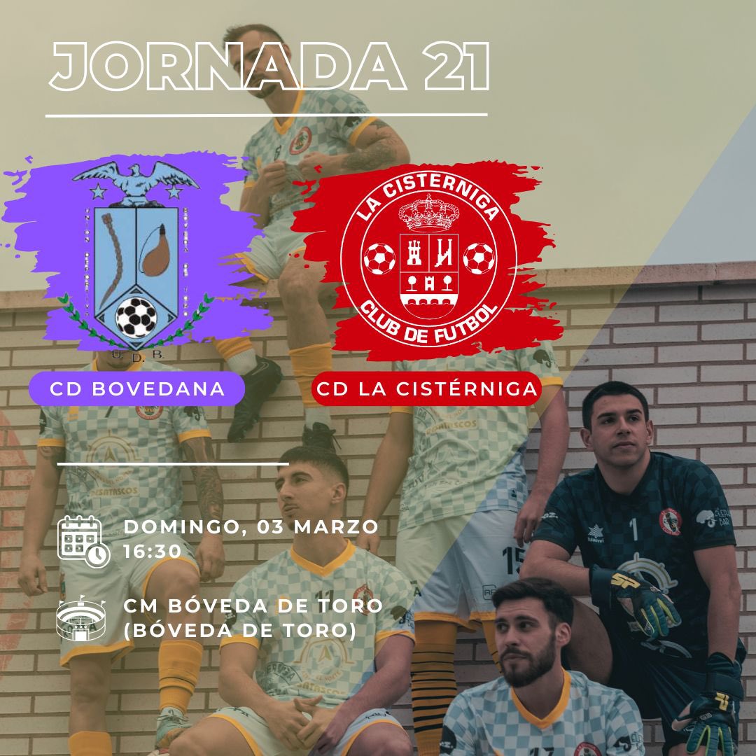 🔜 PRÓXIMO PARTIDO 🔜

JORNADA 2️⃣1️⃣

🆚 CD Bovedana
📆 Domingo, 03 Marzo
⏰ 16:30
🏟️ CM Bóveda de Toro (Bóveda de Toro)