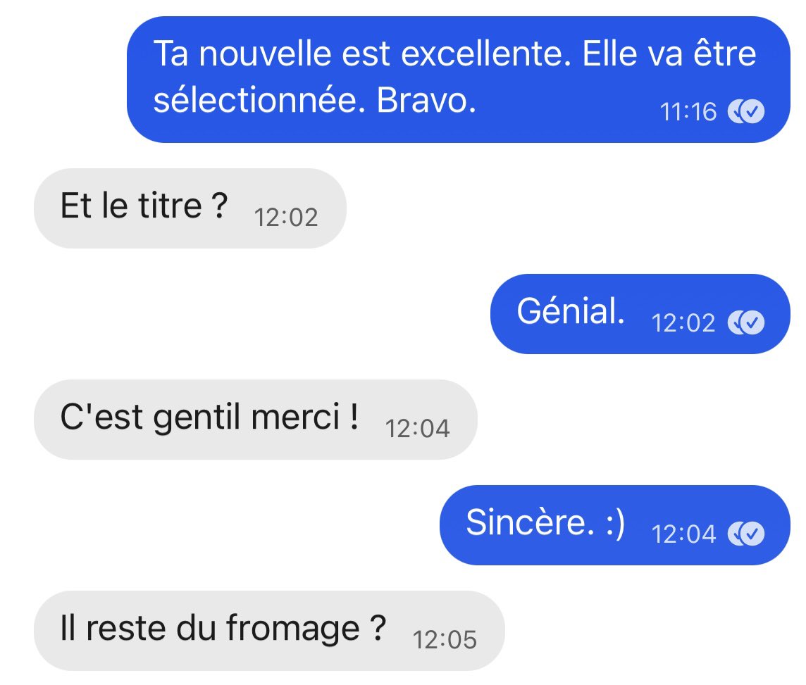 Exemple d’échange avec my friend. 🤪