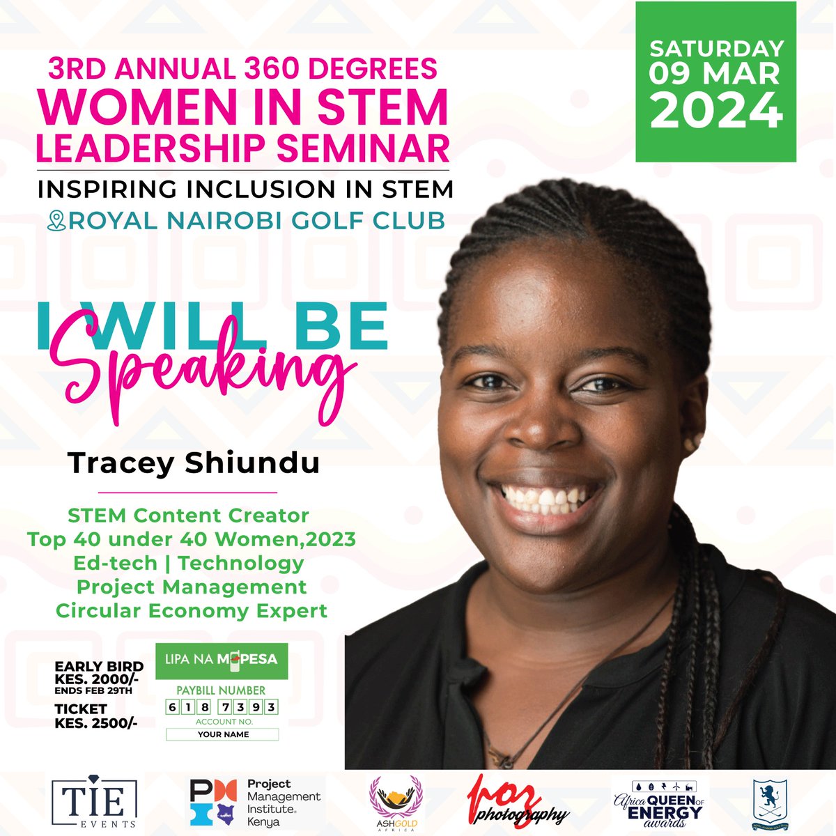 Exciting news! Join us for an exclusive #event with @TraceyShiundu, STEM content creator &amp; Top 40 Under 40 Women in EdTech 2023!Learn about technology project management &amp; circular economy expertise. Don't miss out! 🚀 #STEM #EdTech #ProjectManagement #CircularEconomy #WomensDay
