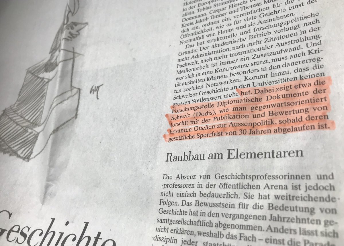 «Dabei zeigt etwa die Forschungsstelle Dodis, wie man gegenwartsorientiert forscht: mit der Publikation und Bewertung von brisanten Quellen zur Aussenpolitik, sobald deren gesetzliche Sperrfrist von 30 Jahren abgelaufen ist.» 🤗 nzz.ch/meinung/jugend… #histCH @NZZ