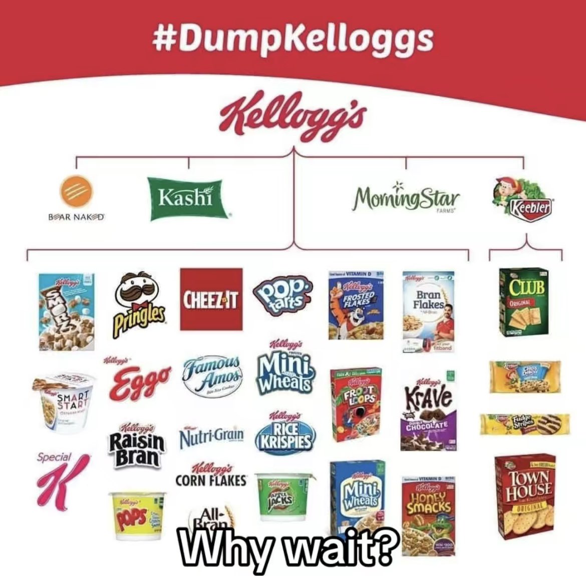 In response to the Kellogg’s CEO’s price raise of 28%, in addition to his statement that “poor people should eat corn flakes for dinner”, a total boycott of Kellogg’s products is beginning April 1st. But that doesn’t mean you HAVE to wait until then. 

#BoycottKelloggs