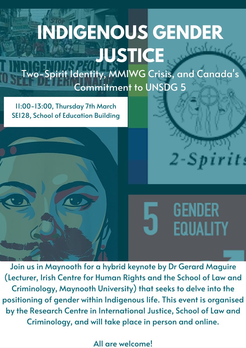The_Ger_Maguire's tweet photo. 1/4 🌟 I am really excited to be speaking next week @MaynoothUni Social Justice Week! Join me for a crucial discussion on Indigenous Gender Justice in Canada. Hosted by @MaynoothLaw @AminaAda #SocialJustice https://t.co/yxuYOCUCJa