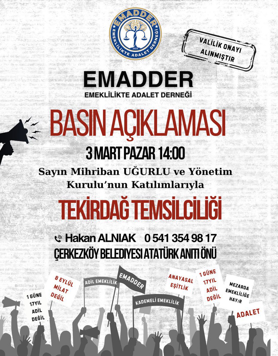 mihribanugurluu's tweet photo. Sizde çalışma olmayabilir Sayın Vedat Işıkhan @isikhanvedat ancak @EmadDernegi mizde var bilginiz olsun. 

Emadder bu hafta sonu rekor kıracak. 

📌4 İlde Eş Zamanlı Basın Açıklaması 
Mini Miting kalabalığında

- Tekirdağ (Başkan Katılacak)
- Kocaeli (Yönetim Kurulu Katılacak)
- Eskişehir (İl Yöneticileri)
- Trabzon (İl Yöneticileri)

📌 Eskişehir Adalet Yürüyüşü

📌10 İlde Stant Broşür Etkinliği

📌İstanbul’da Cumartesi akşam siyasi organizasyon. 

#KademeyiVerİstanbuluAl

@RTErdogan @_cevdetyilmaz @NumanKurtulmus @isikhanvedat @memetsimsek @mehmedmus @murat_kurum @Hayati_Yazici @vedatdemiroz @mustafaelitas @MustafaSentop @ZeybekciNihat @avhamzadag @avabdullahguler @resulkurt34 @akbasogluemin @AvOzlemZengin @Yenisehirlioglu @abdulhamitgul @yilmaztunc @drbetulsayan @mahirunal 
@iletisim @omerrcelik 
@RTEdijital  @MahinurOzdemir @jsarieroglu @aysekesir @belginuygur10 @CK_Samsun @eyupkadirinan @omerbolatTR @mfatihkacir @erkankandemir @AhmetAYDIN_02 @efkanala @mustafasenbd   @sebnembursali @mhulkicevizoglu @celebimehmeta @hasandogan @fahrettinaltun @leylasahinusta @deryayanikashb @Akparti