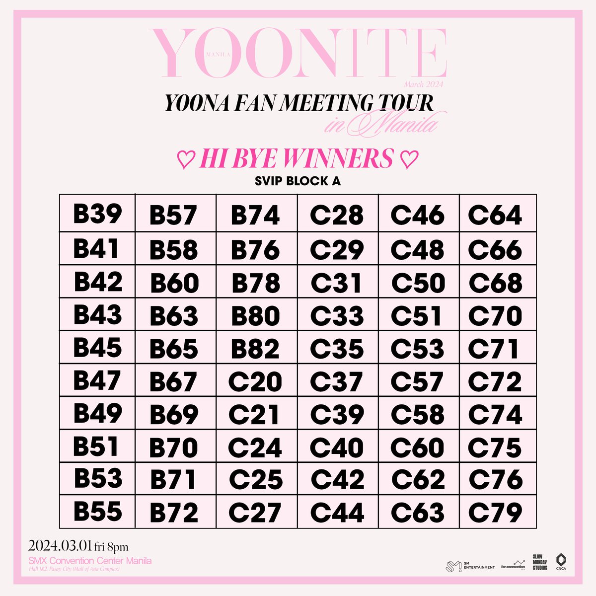 cnca_media's tweet photo. [🎀] #YOONITEinManila

PH S♡NEs, the long wait is over! Congratulations to these lucky S♡NEs who are seeing our charming YoonA in person with extra special memories. 🎫🌟

Make sure to show your ticket at the Hi-Bye Redemption lane at 5:00 PM to be strapped. See you! 💕 https://t.co/T9ko61XnMx