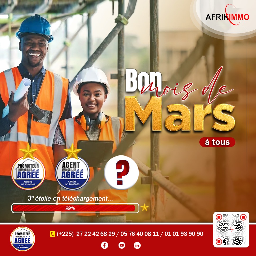 Afrikimmo1's tweet photo. Bon mois de Mars à vous, plein de promesses et d'opportunités !
.
.
.
.
.
𝐸𝑛𝑠𝑒𝑚𝑏𝑙𝑒 𝑛𝑜𝑢𝑠 𝑐𝑜𝑛𝑠𝑡𝑟𝑢𝑖𝑠𝑜𝑛𝑠 𝑙𝑒 𝑓𝑢𝑡𝑢𝑟.
.
.
.
#Afrikimmo #immobilier #terrain #FONCIER #immobilier #venteimmobiliere #vente #Y4 #contournement #Abidjan #CAN2023 #diapora https://t.co/de9Oj05yh3