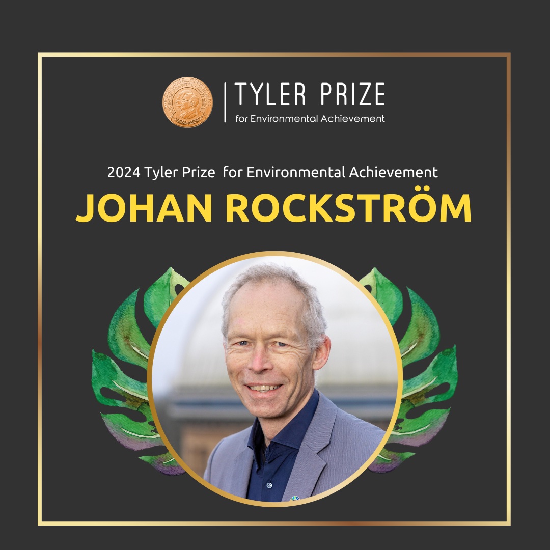 Congratulations to Johan Rockström, Co-Founder of the @planetarygdn Planetary Guardians Initiative, for receiving the 2024 @TylerPrize for Environmental Achievement! Well done Johan!