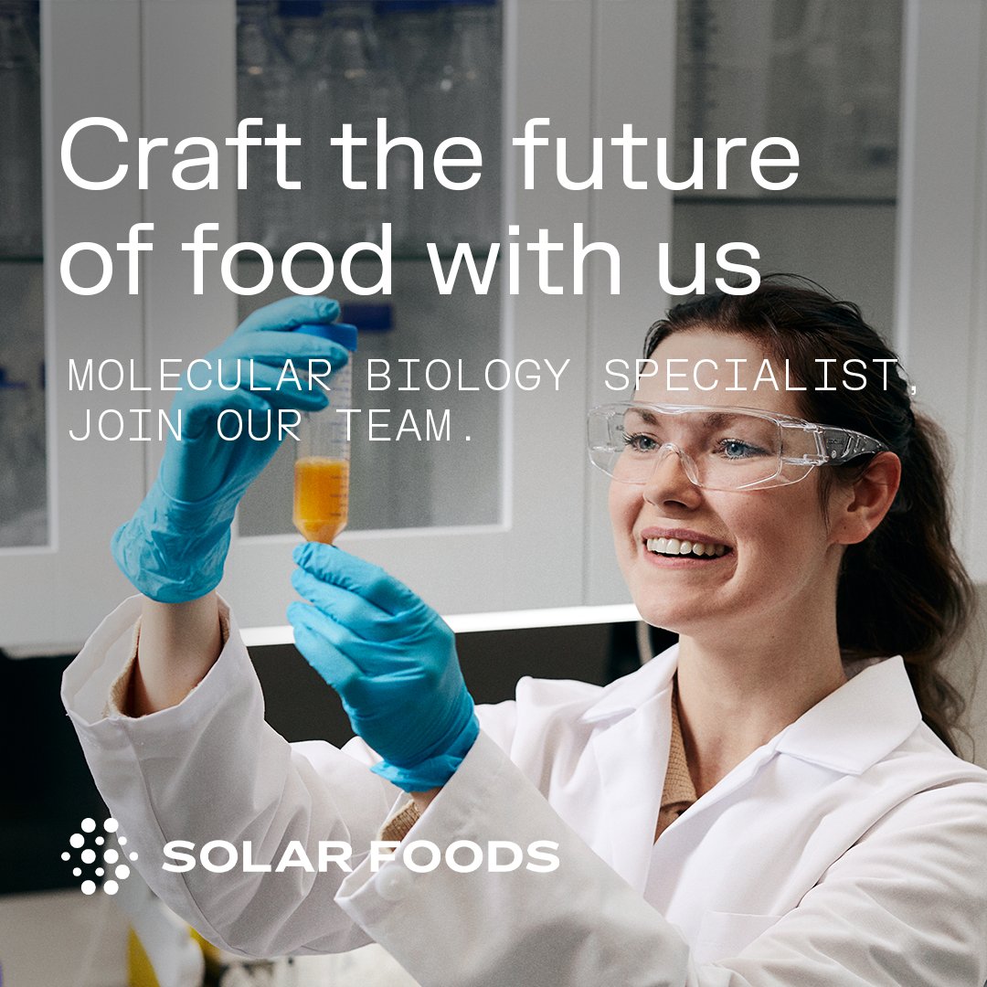 Passionate about science and ready to revolutionise the future of food? We're seeking a Molecular Biology Specialist to join our Biology team. Read more and apply by March 18th, 2024: solarfoods.com/careers/