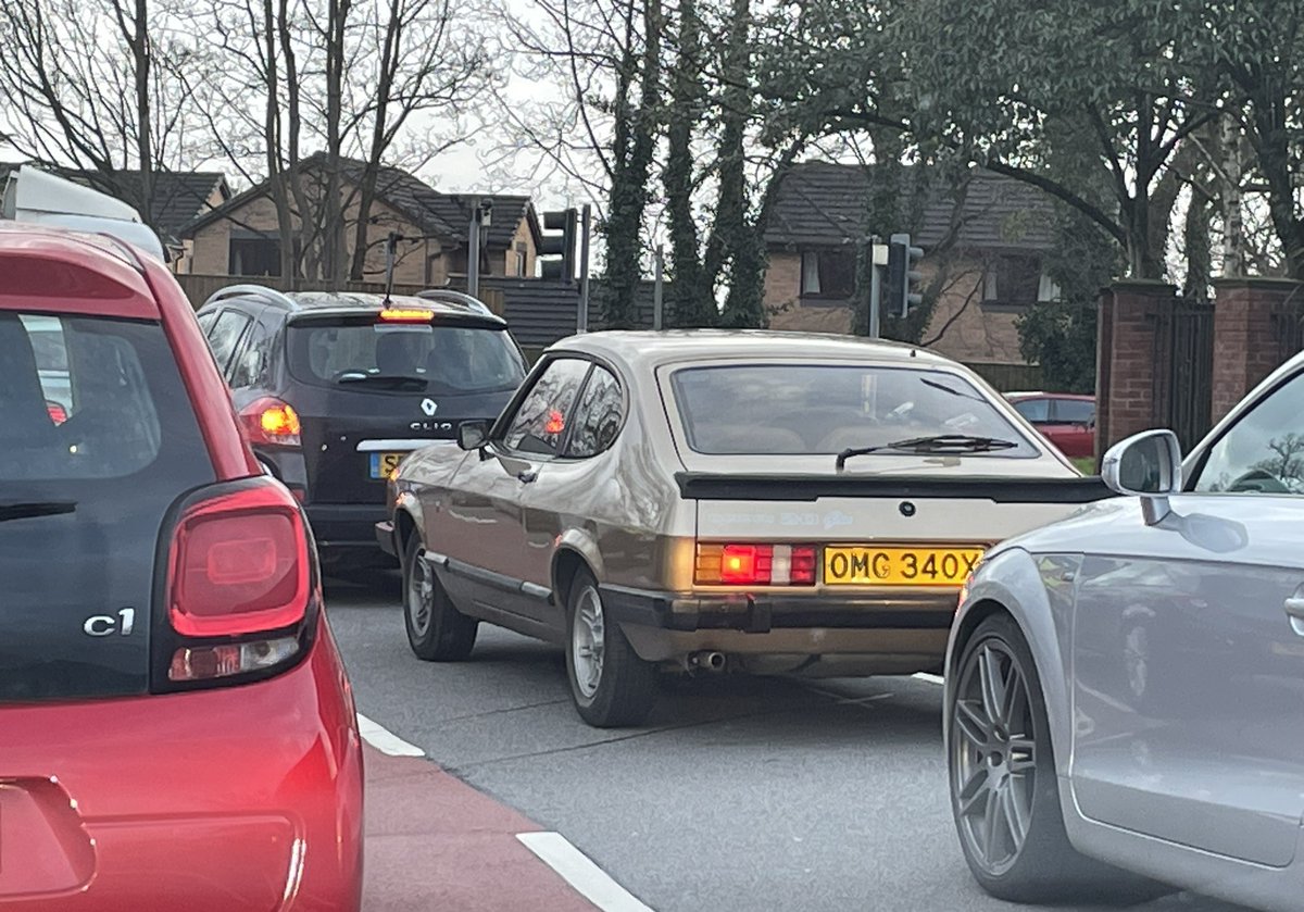 #OMG (see what I did there) - after yesterdays' #MGB, it's another #coupe and this time a #1982 @ford @forduk #capri for #fordfriday This one is a 2.0 litre version, spotted very recently. On circa 70k miles at last test (2021). #carsofthe80s #retrocar #modernclassic #80scar